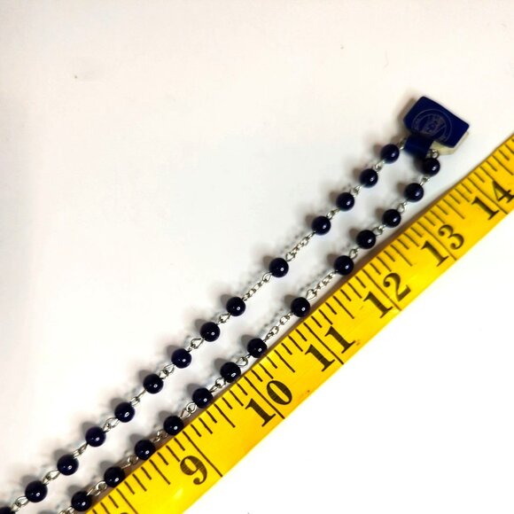 America Needs Fatima 1917-2017 100 Year Anniversary Rosary Blue Glass Italy - Picture 5 of 6